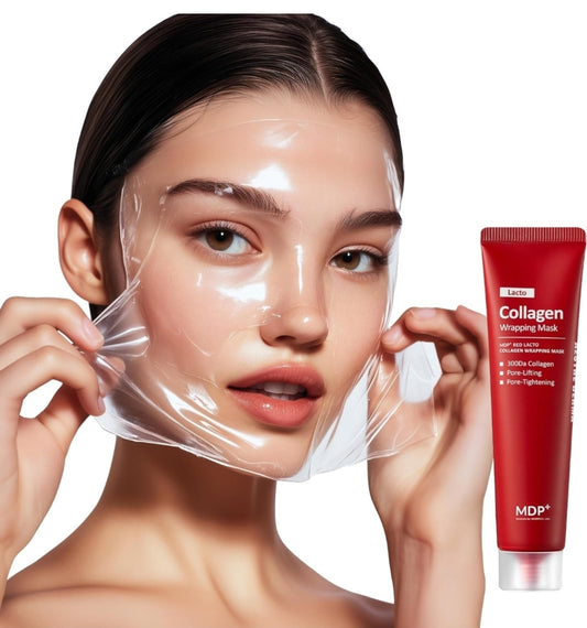 MDP+ Red Lacto Collagen Wapping Mask - Glowy, Skin Elasticity, Aging Care, Fine Lines Treatment, Firming, Hydrating, Pore Treatment, Tightening