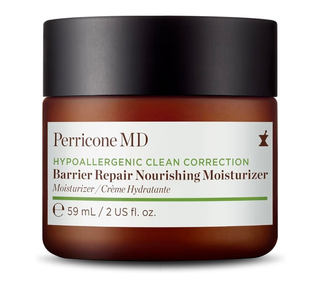 Perricone MD Hypoallergenic Clean Correction Barrier Repair Nourishing Moisturizer: humectante eficaz que mejora el aspecto de la elasticidad de la piel al tiempo que suaviza la apariencia de líneas y arrugas.