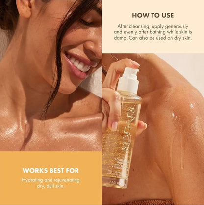 Kopari Golden Aura Body Oil with 24k Gold & Hyaluronic Acid - Hydrating Formula for Glowing Skin, Improves firmness and smoothness
