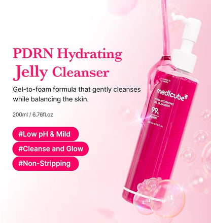 medicube PDRN Hydrating Gel Cleanser - Designed to help cleanse impurities while supporting hydration