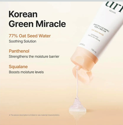 PURITO Oat In Calming Gel Cream - 77% Oat Seed Water Lightweight Water-Gel Face Moisturizer, Non-Comedogenic, Fragrance-Free, Sensitive & Blemish-Prone Skin