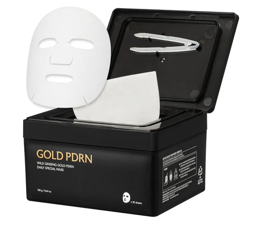 MILKTOUCH Gold PDRN Daily Mask - Ginseng Serum, Nourishing Anti Aging Korean Face Masks for Mature Skin, Firming Tightening Lifting Loose Skin Wrinkle Fine Line -  30 Masks