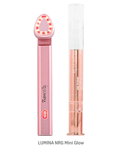 Lumina NRG Mini Glow PRO 5-in-1 LED Face Wand – Lifting, Tightening, Firming, Wrinkle & Facial Massager & Skincare Tool with Red & Blue Light, Gentle Warmth & Vibration