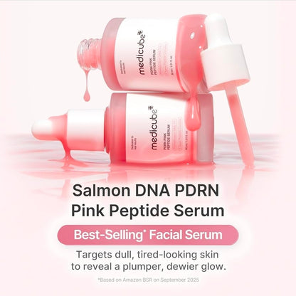 medicube PDRN Pink Peptide Serum - Salmon DNA Pink glow serum, Peptide, Niacinamide, Hydrating & Moisturizing & Firming, Uneven Skin Tone