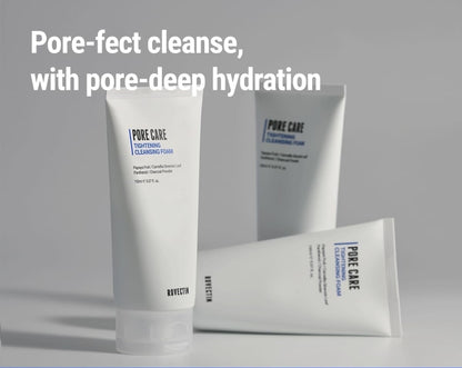 ROVECTIN Pore Tightening Cleansing Foam - Green Papaya, AHA/BHA/PHA, Sebum Control, Exfoliation Care, Refining Pore Size, Non-Irritating Oily Skin