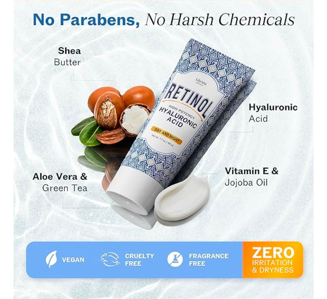 LilyAna Naturals Anti Aging Retinol Face Cream for Women – Wrinkle & Neck Cream for Firming, Retinol Moisturizer for Face with Hyaluronic Acid, Hydrating Night Cream for Fine Lines, Collagen Boost