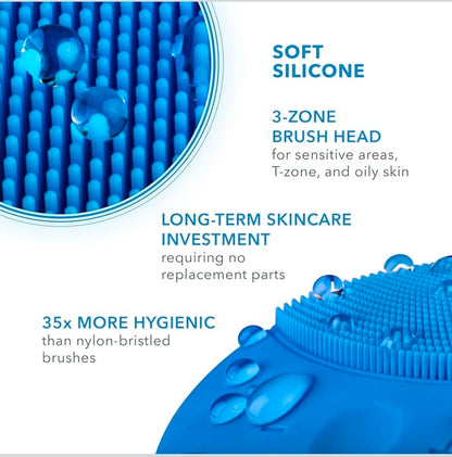 Cepillo limpiador facial Foreo Luna Mini 2 - Masajeador facial eléctrico - Todo tipo de piel - Cuidado ultra higiénico - Limpieza facial sencilla - Limpiador facial eléctrico de silicona - Control por app - Aguamarina