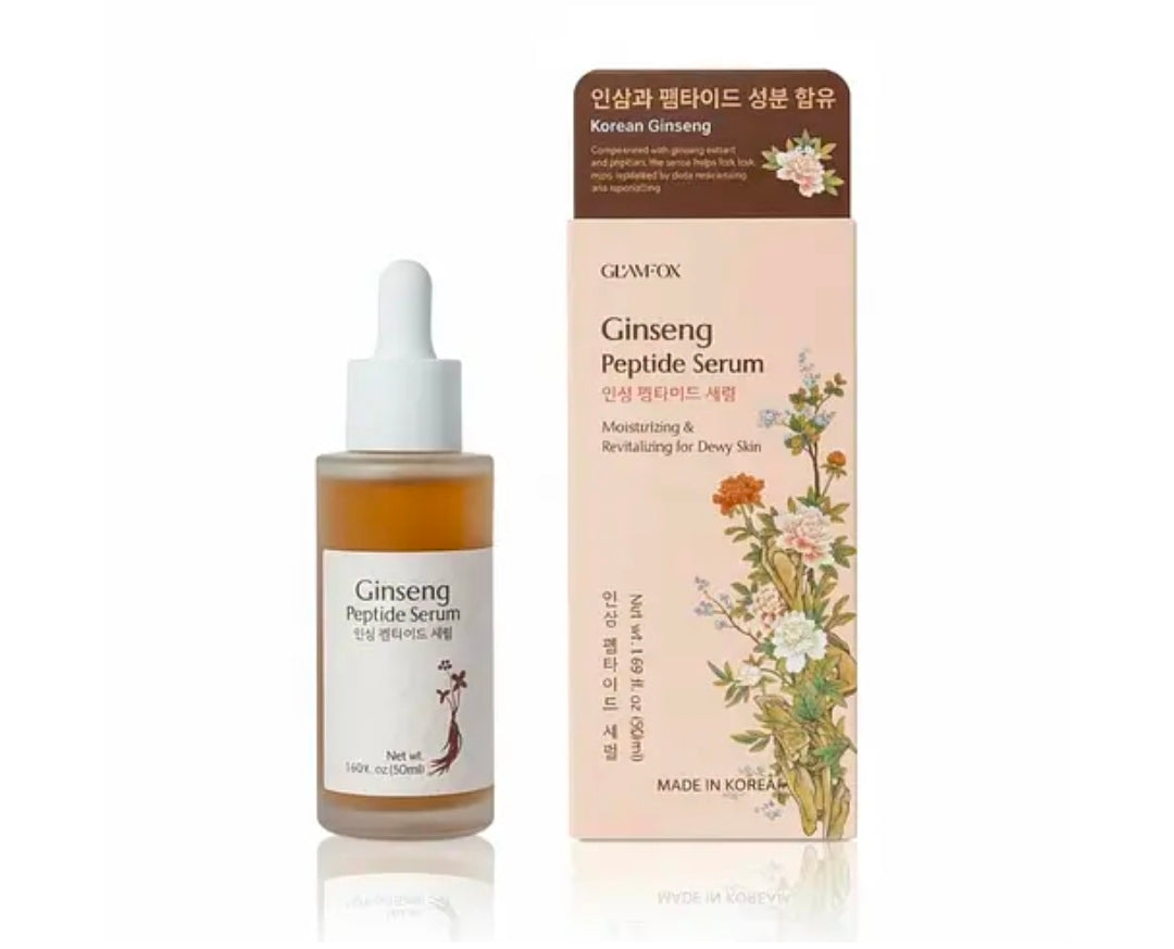 Glamfox Ginseng Peptide Serum - Moisturizing & Revitalizing for Dewy Skin