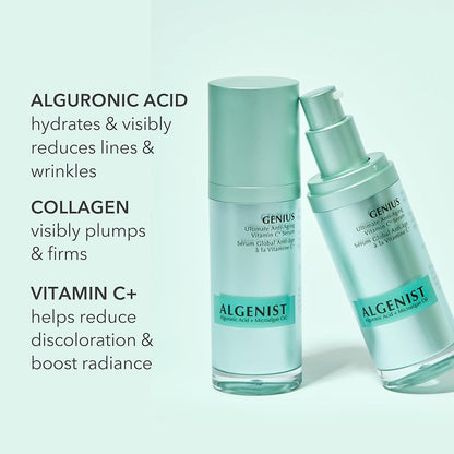 Algenist GENIUS Ultimate Anti-Aging Vitamin C+ - Líneas finas, manchas de la edad y decoloración para revelar un tono de piel más brillante, radiante y uniforme 