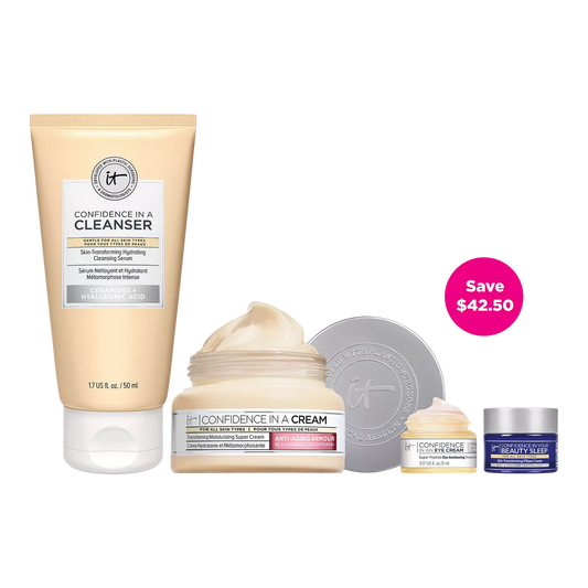 IT Cosmetics Hydrate with Confidence Set de cuidado de la piel antienvejecimiento: mantiene tu piel sana e hidratada