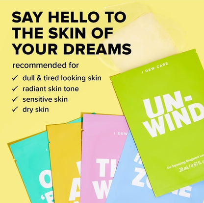 I DEW CARE Lightweight Boosting Moisturizer - Bring On The Barrier + 5 I DEW CARE Glass Skin Face Mask [SET] - Strengthening, Soothing, Balance Excess Sebum, Fast Absorption, Hydrating - For Combination Skin and Oily Skin