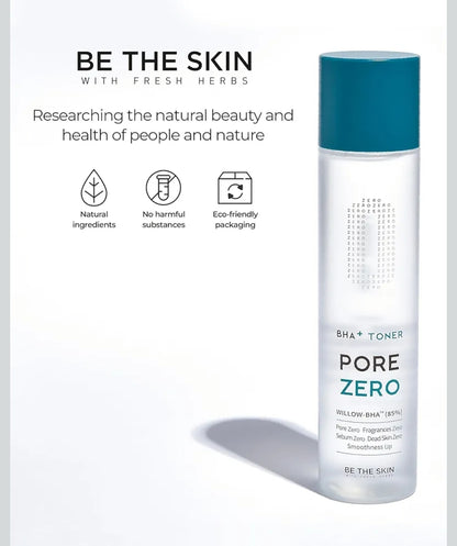 Be the Skin BHA+ Toner Pore Zero Daily Exfoliating Toner - Willow BHA Pore Refining for Acne Prone Skin - Salicylic Acid for Pores and Sebum