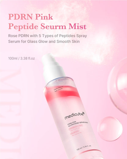 medicube Salmon DNA PDRN Pink Glutathione Spray Serum -  Pink Glass Glow Serum Mist for Moisturizer, Soothing and Firming, Uneven skin tone, Salmon PDRN & Niacinamide