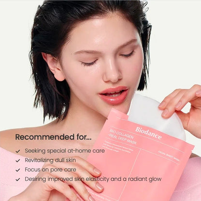 BIODANCE Bio-Collagen Real Deep Mask, Hydrating Overnight Hydrogel Mask, Pore Minimizing, Elasticity, Plumping Improvement - 1 Mask