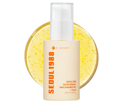 K-SECRET SEOUL 1988 Glow Serum - 15% Niacinamide and Yuja, Hydrating Facial Serum for Dark Spots, Uneven Skin Tone