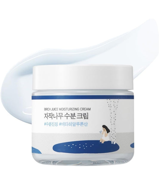 Crema hidratante de jugo de abedul Round Lab: hidratante facial profunda de 48 horas con savia de abedul y ácido hialurónico para pieles con tendencia acneica. Reduce el sebo, la grasa y los puntos negros.