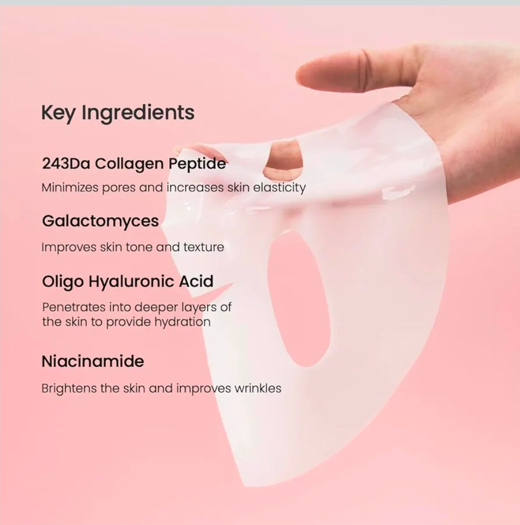 BIODANCE Bio-Collagen Real Deep Mask, Hydrating Overnight Hydrogel Mask, Pore Minimizing, Elasticity, Plumping Improvement - 1 Mask