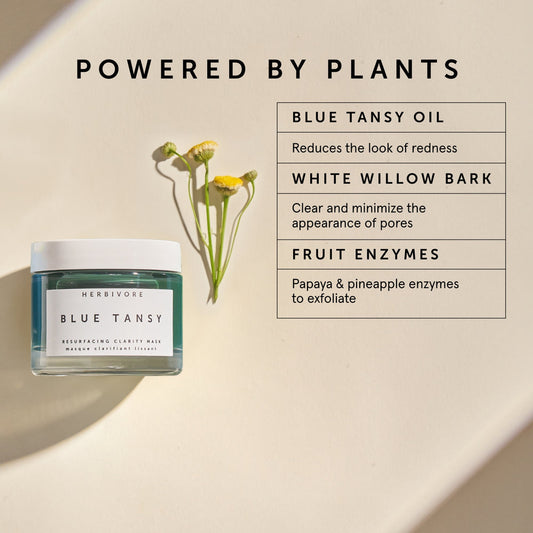 Herbivore Tansy Resurfacing Clarity Mask + Free Dr. Jart+ Soothing Hydra Solution Mask - Improves texture and reduces pore size in minutes