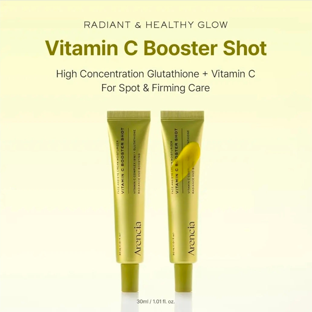 Arencia Vitamin C Booster Shot Serum - With Glutathione, Niacinamide and Vitamin E for Dark Spot Care, Fine Lines & Wrinkles, Glass Skin