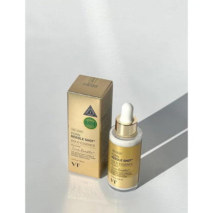 VT Cosmetics PDRN Reedle Shot Gold Essence - Enriched with 9 types of EGF to deeply revitalize, condition, and support natural skin cell renewal, powerful blend of 7 types of Collagen and 6 types of Peptides to deliver deep hydration