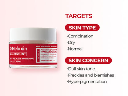 Dr.Melaxin, AstaxanthinRX, Anti-Freckles & Whitening Capsule Cream